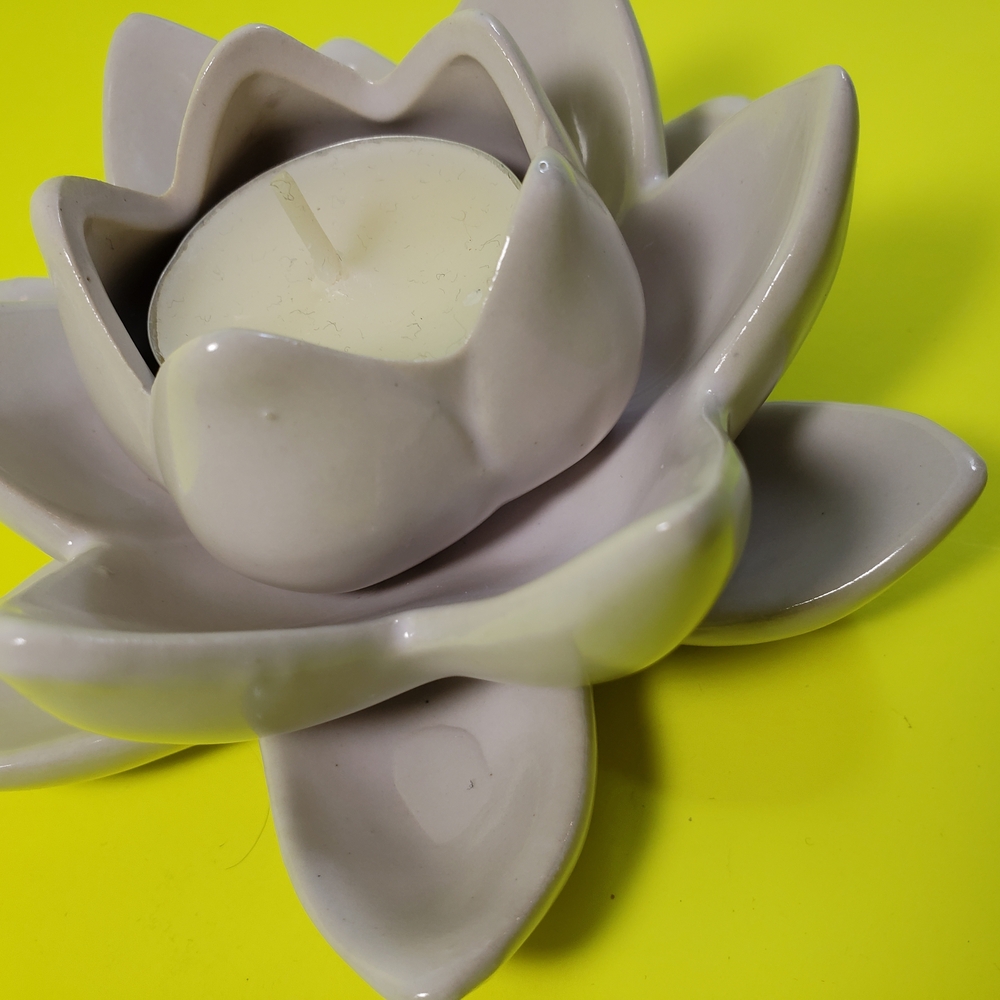 Lotus Flower Candle Holder - And Candles